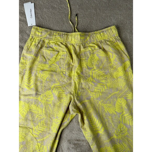 Calvin Klein Women’s Tropical Palm Print Pants,SizeL,55%linen - Picture 12 of 14